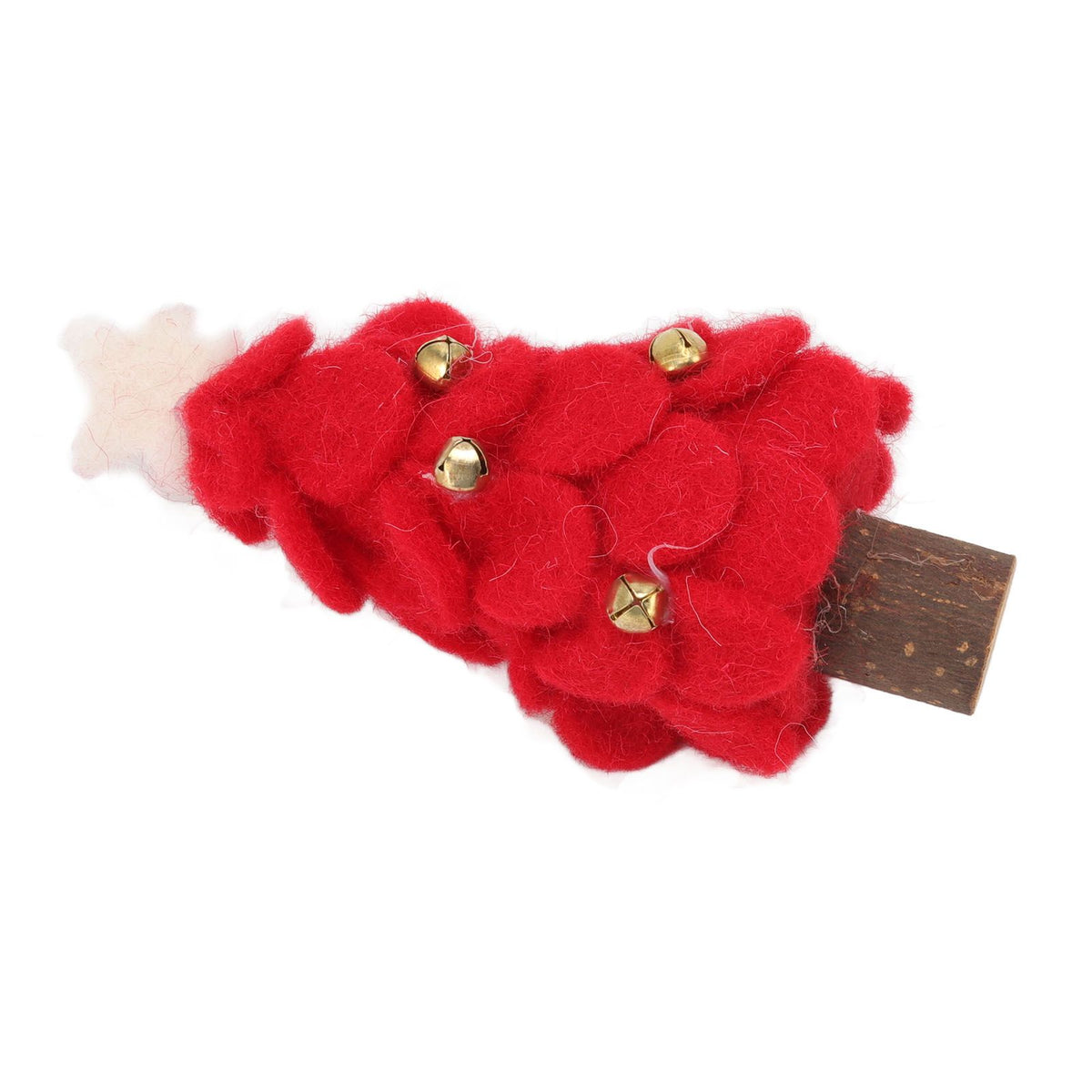 Wool Felt Christmas Tree Wood Small Christmas Tree Decorations for Home Display Window Red