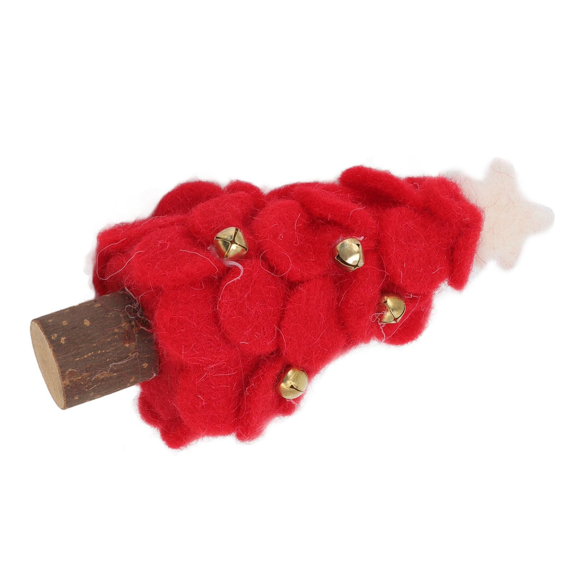 Wool Felt Christmas Tree Wood Small Christmas Tree Decorations for Home Display Window Red