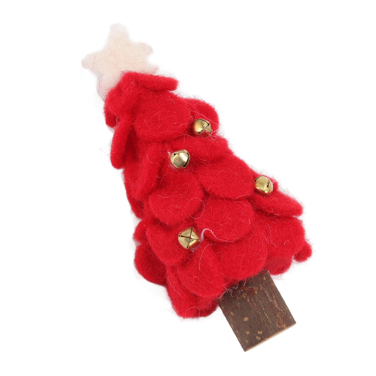Wool Felt Christmas Tree Wood Small Christmas Tree Decorations for Home Display Window Red