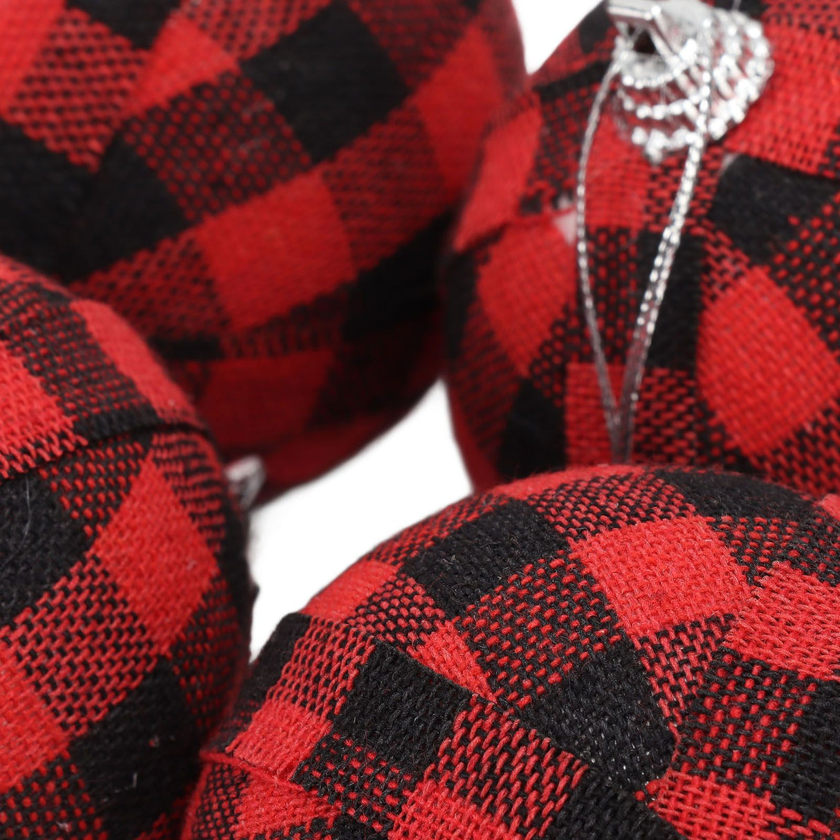6Pcs 70mm 2.76 Inch Christmas Ornaments Balls Christmas Tree Decoration Balls New Year's Decor Red and Black Check