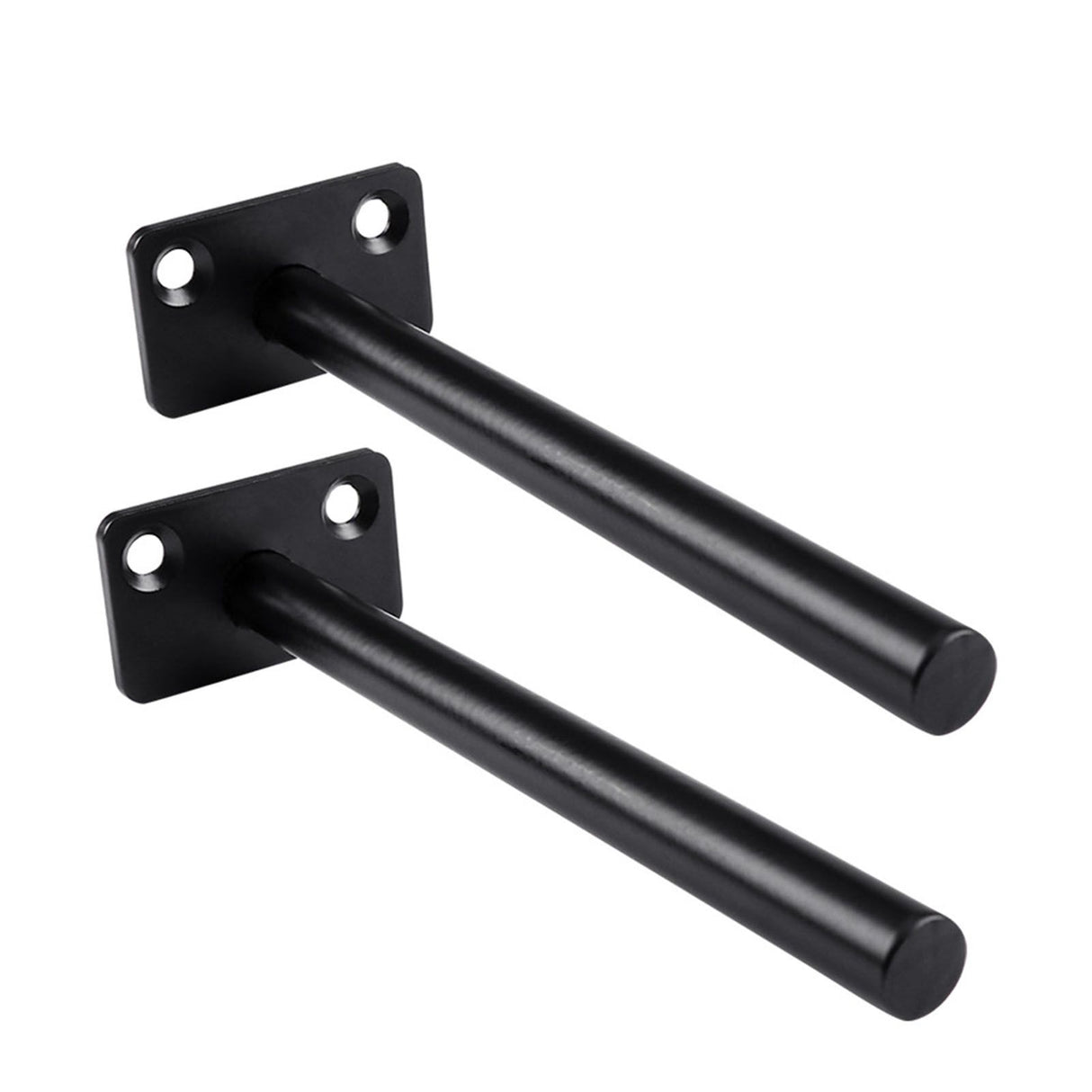 4 PCS Hidden Floating Shelf Bracket Round Wall Mount Shelf Supports Invisible Fixed Floating Holder A 01 2 Holes Black 150mm