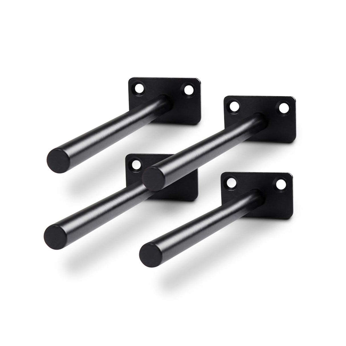4 PCS Hidden Floating Shelf Bracket Round Wall Mount Shelf Supports Invisible Fixed Floating Holder A 01 2 Holes Black 150mm