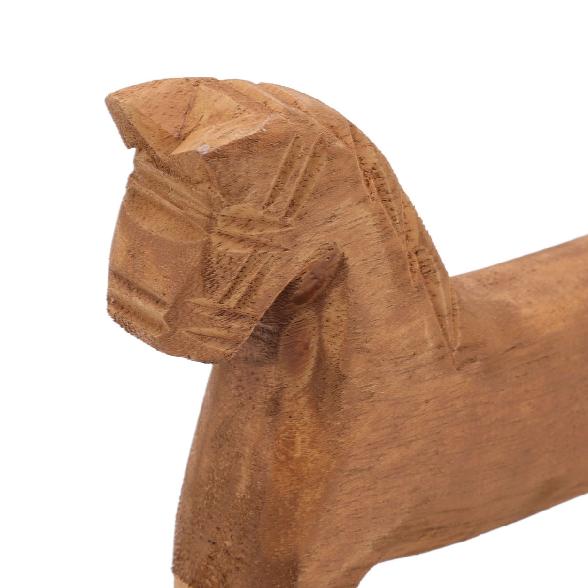 Wooden Rocking Horse Ancient Lucky Hand Carved Trojan Horse Table Decoration for Home Hall Office Bedroom