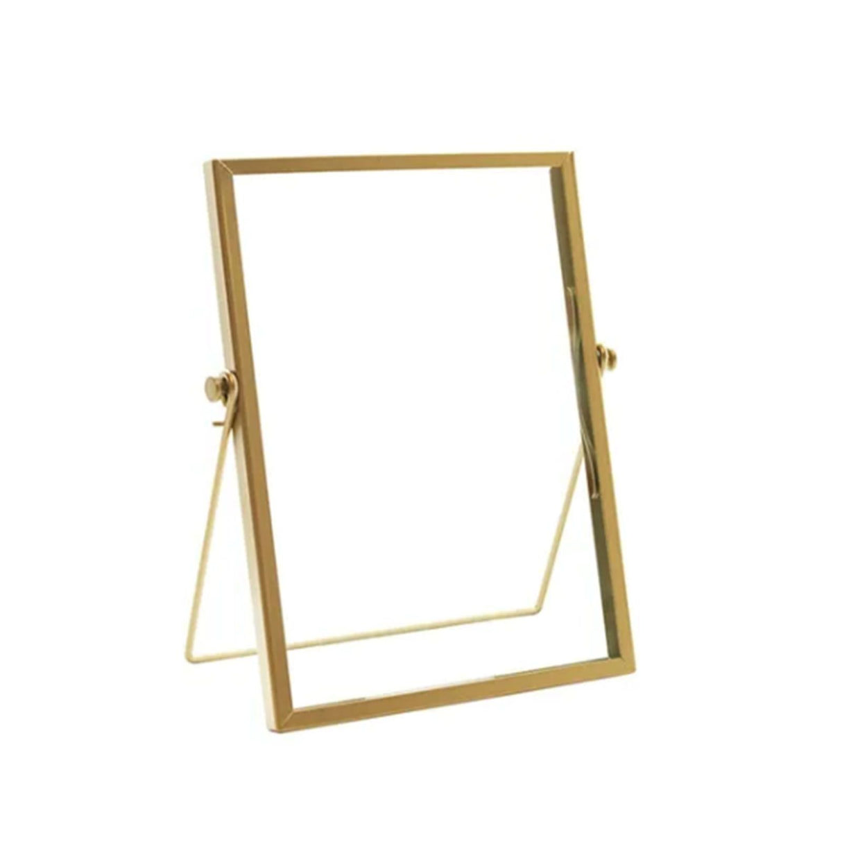 Photo Frame Display Transparent Glass Iron Support Tabletop Dried Flower Frame for Home Decorations 6 Inches