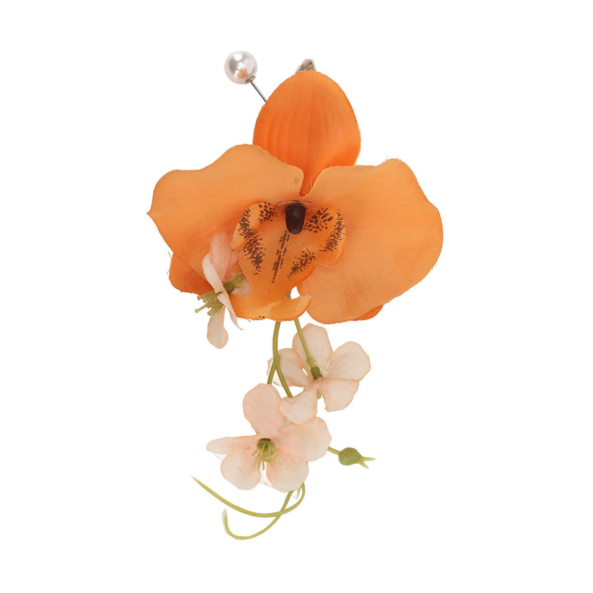 5 Pcs Groom Boutonniere Elegant Men Wedding Flower Lifelike Permanent Reusable Artificial Brooch Flower Orange