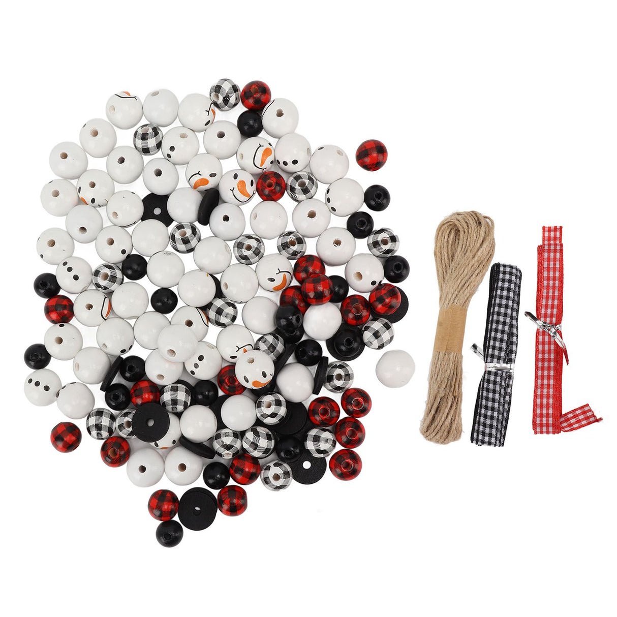 Christmas Beads Ornament DIY Making Printed Pattern Reliable Reusable Decorative Schima Superba Hanging Christmas Beads