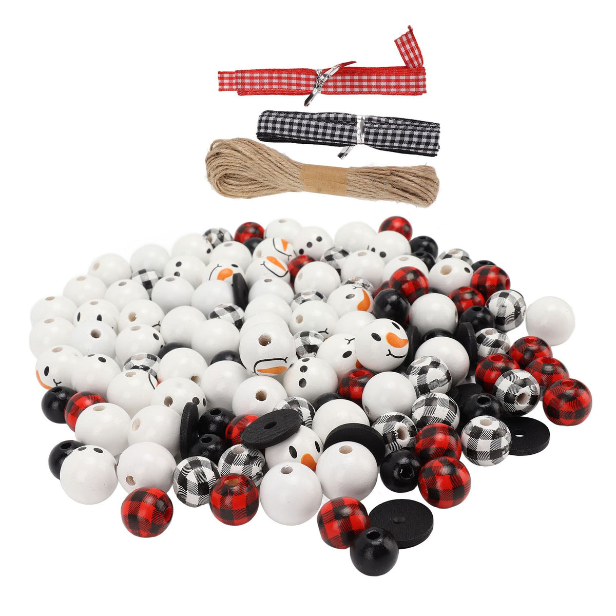 Christmas Beads Ornament DIY Making Printed Pattern Reliable Reusable Decorative Schima Superba Hanging Christmas Beads