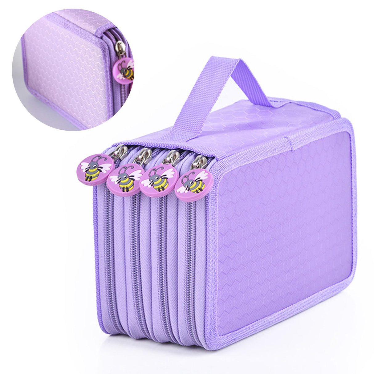 Large Pencil Case 72 Holes Multilayer Large Capacity Multifunction Oxford Cloth Pencil Pouch Case for Pen Pencil School Purple