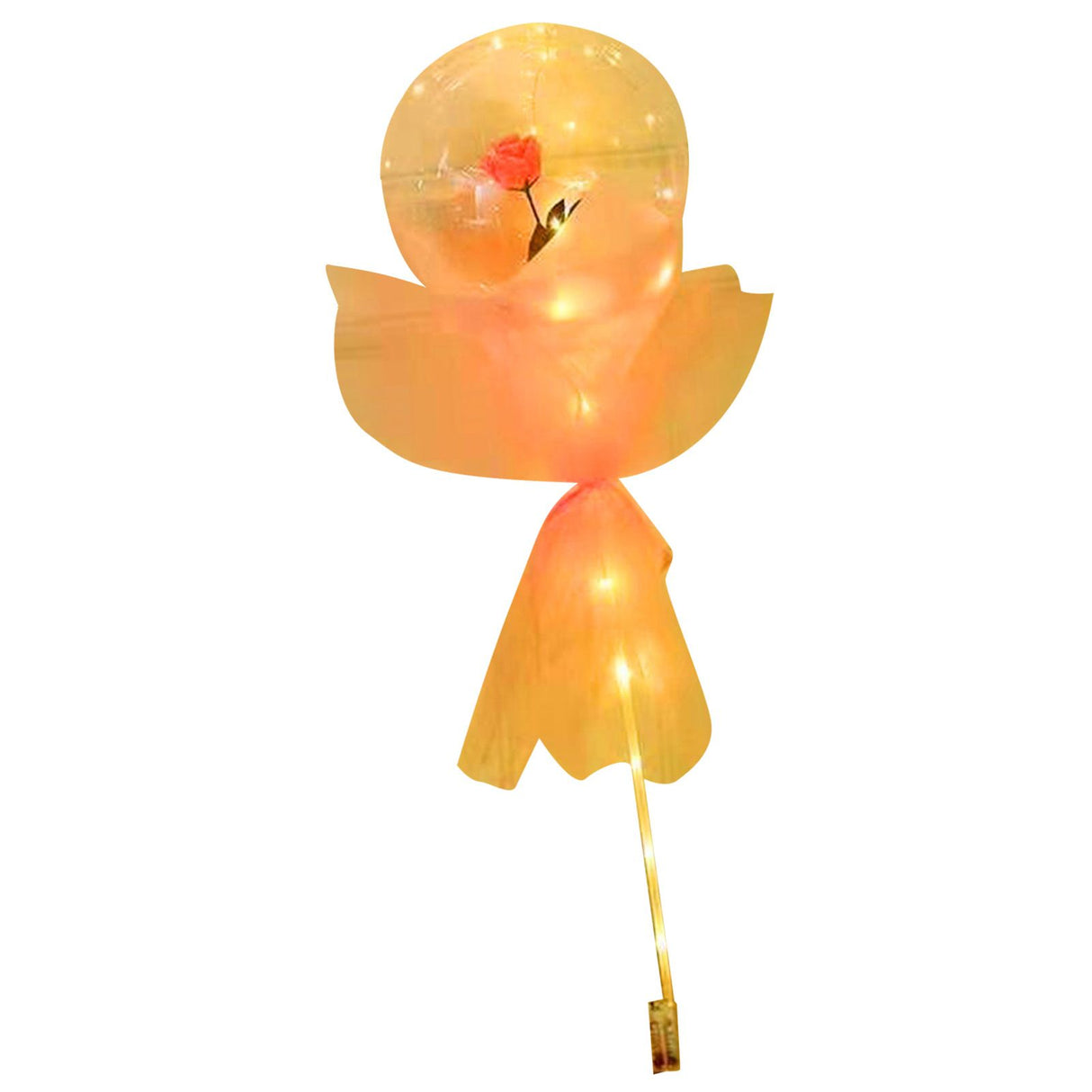Luminous Balloon Rose Bouquet Transparent Ball Bouquet Valentines Day Gifts with Gauze Paperboard Full Set Pink