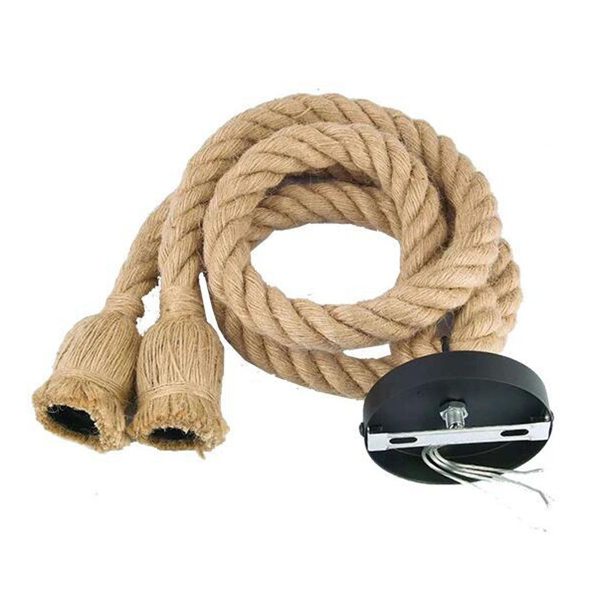 Pendant Light Hemp Rope Retro Industrial Style Hanging Lamp Ceiling Lamp Jute Rope for Clothes Shop Coffee Shop Bar Restaurant Single Head 2m