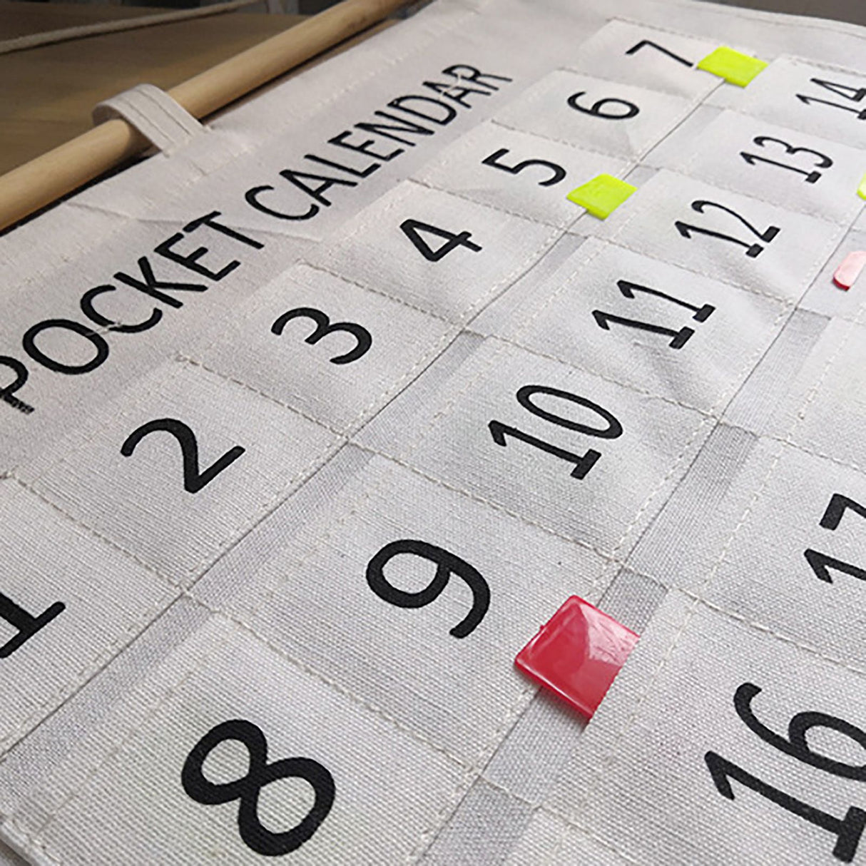 Numbered Calendar Pocket Chart Cotton and Linen Morning Check Classroom Pocket Chart Calendar Wall Hanging Organizer Large 31 Pockets