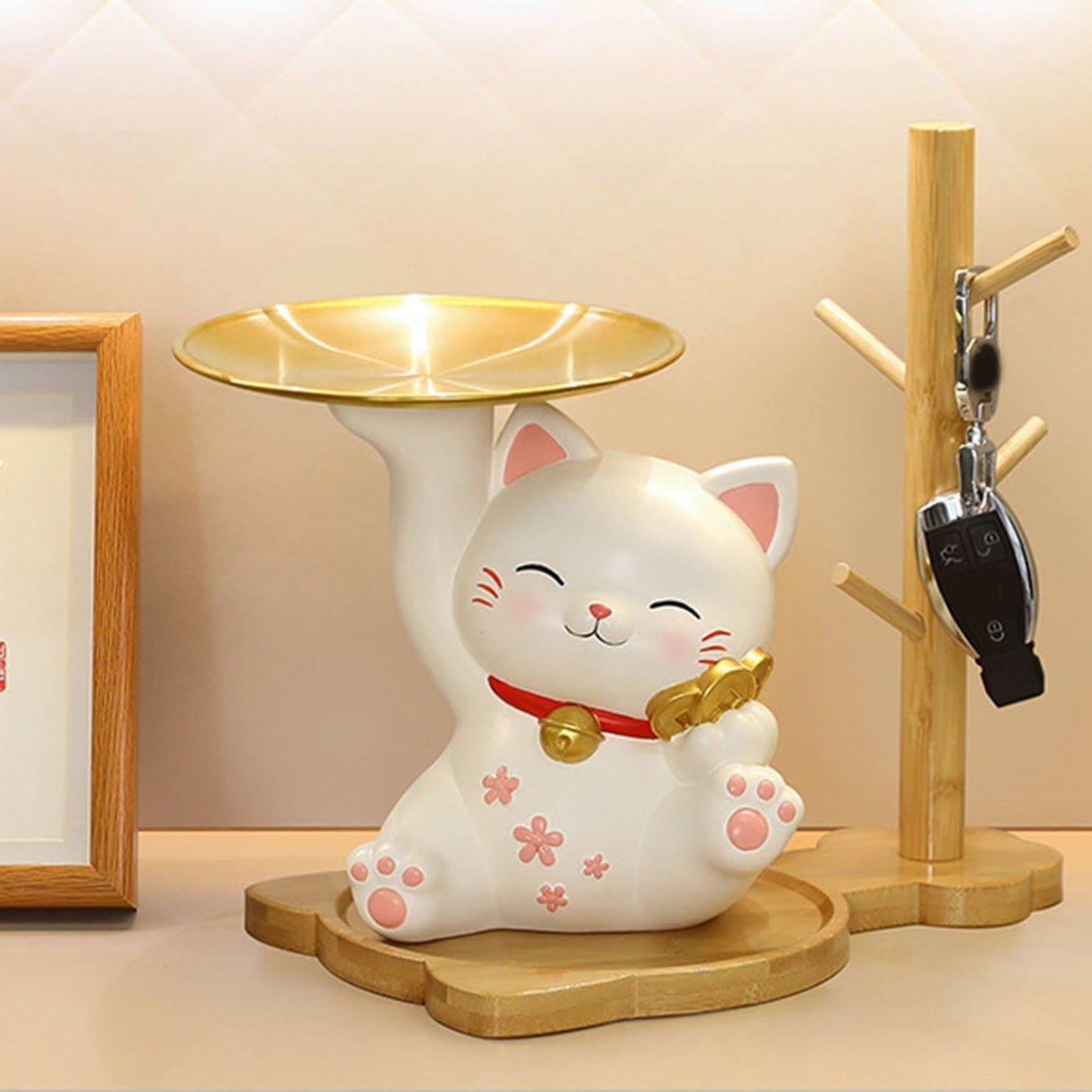 Porch Ornaments Light Luxury High Grade Storage Ornaments Living Room Desktop Decoration Gold Coin Cat 22x17x18.5cm/8.7x6.7x7.3in