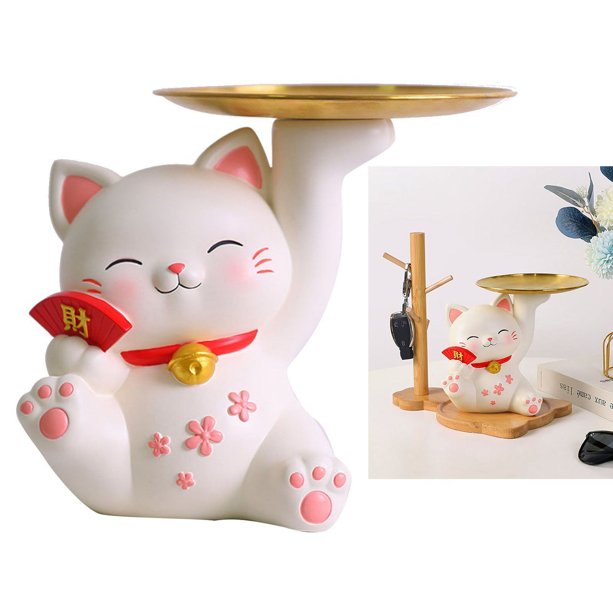 Porch Ornaments Light Luxury High Grade Storage Ornaments Living Room Desktop Decoration Fortune Cat 22x17x18.5cm/8.7x6.7x7.3in
