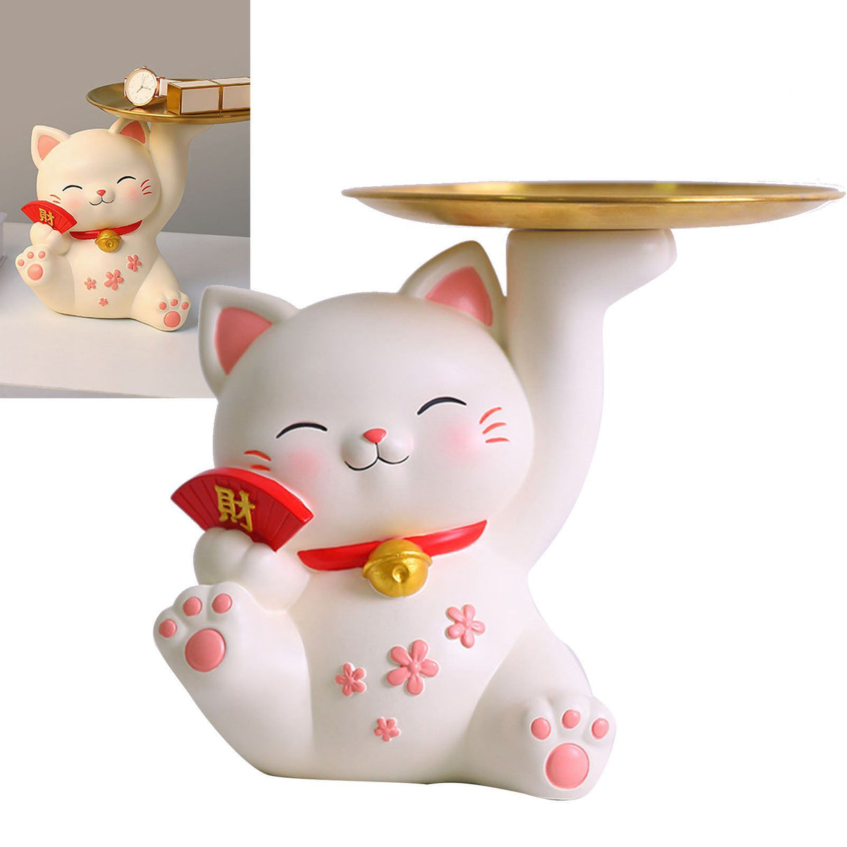 Porch Ornaments Light Luxury High Grade Storage Ornaments Living Room Desktop Decoration Fortune Cat 22x17x18.5cm/8.7x6.7x7.3in