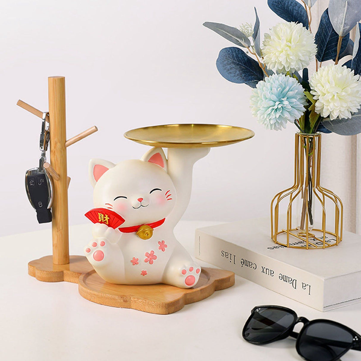 Porch Ornaments Light Luxury High Grade Storage Ornaments Living Room Desktop Decoration Fortune Cat 22x17x18.5cm/8.7x6.7x7.3in