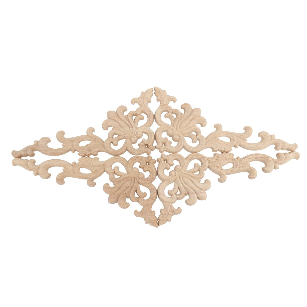 4Pcs Wood Corner Applique Decorative Carved Corner Onlay Applique for Cabinet Door Bed Wardrobe Furniture Decoration
