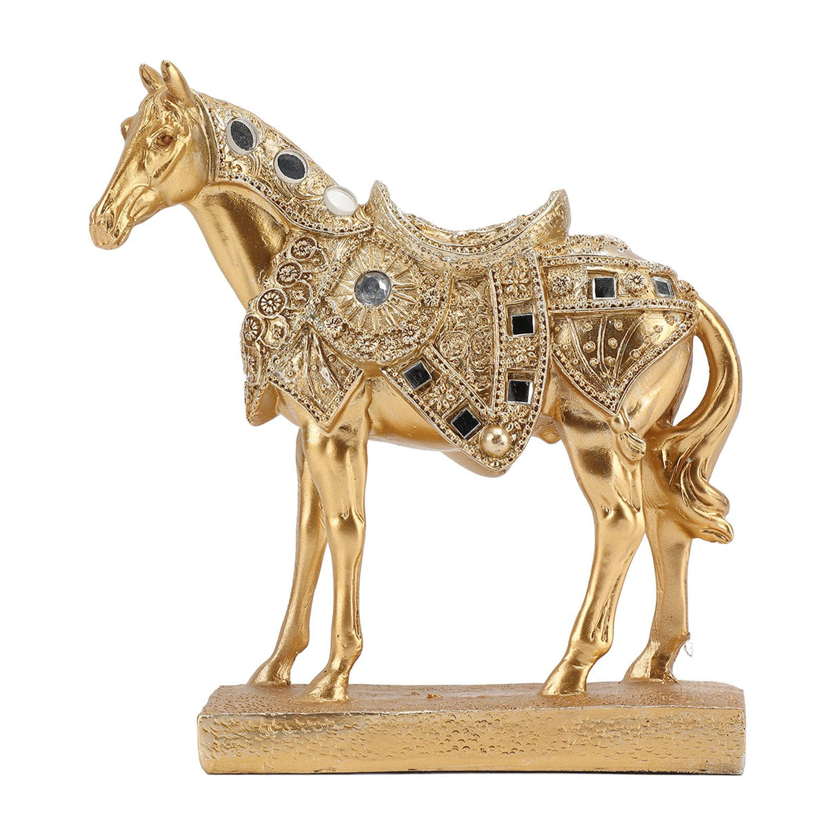 Horse Standing Statue Rearing Art Figurine Decorative Sculpture Home Decor Accent Piece Ornament