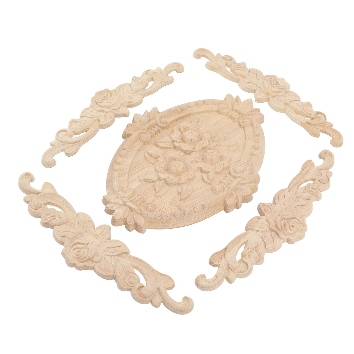Wood Appliques European Style Exquisite Appearance Decorative Wood Carved Corner Onlay for Cabinet Door Decoration
