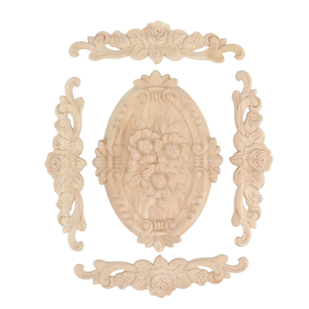 Wood Appliques European Style Exquisite Appearance Decorative Wood Carved Corner Onlay for Cabinet Door Decoration