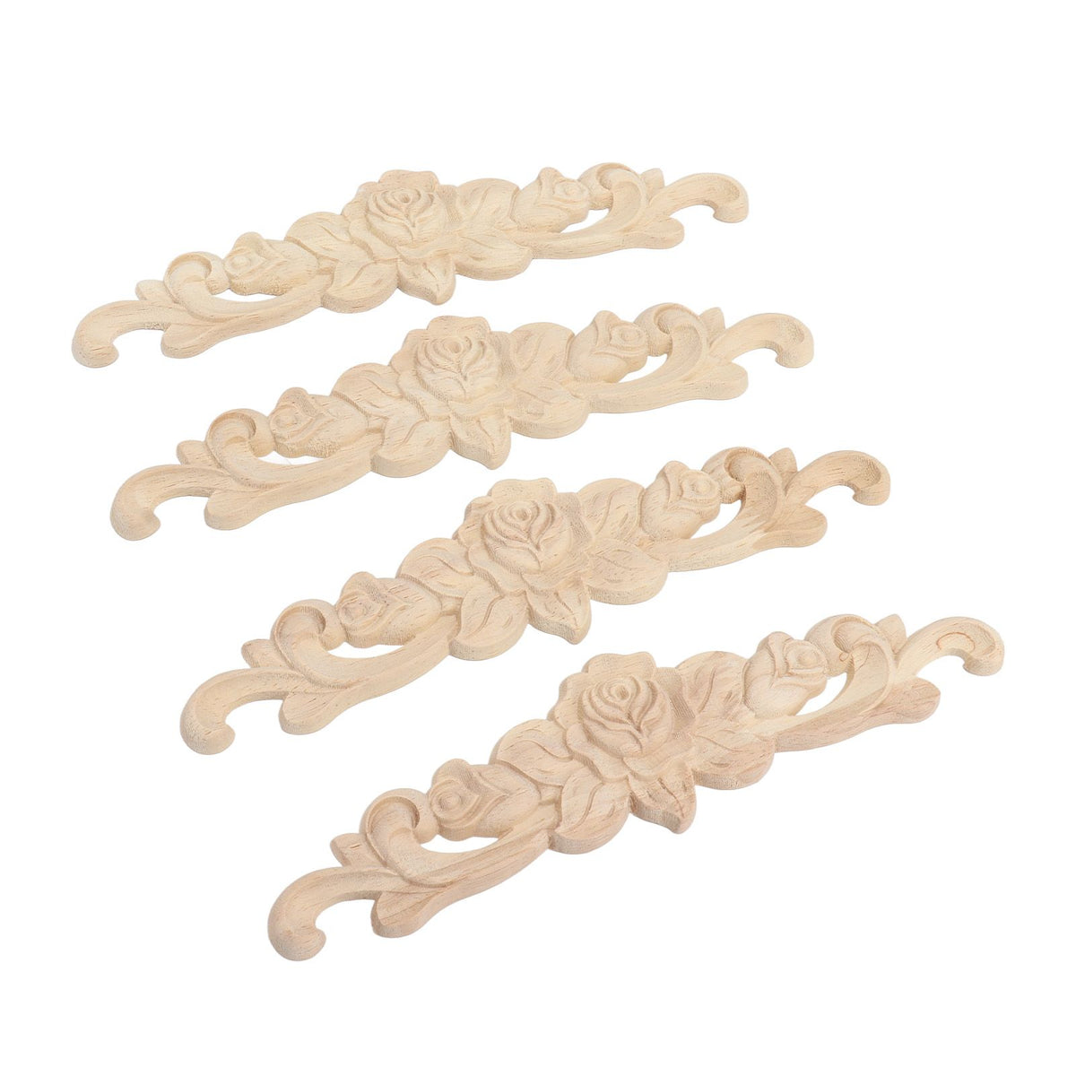 Wood Appliques European Style Exquisite Appearance Decorative Wood Carved Corner Onlay for Cabinet Door Decoration