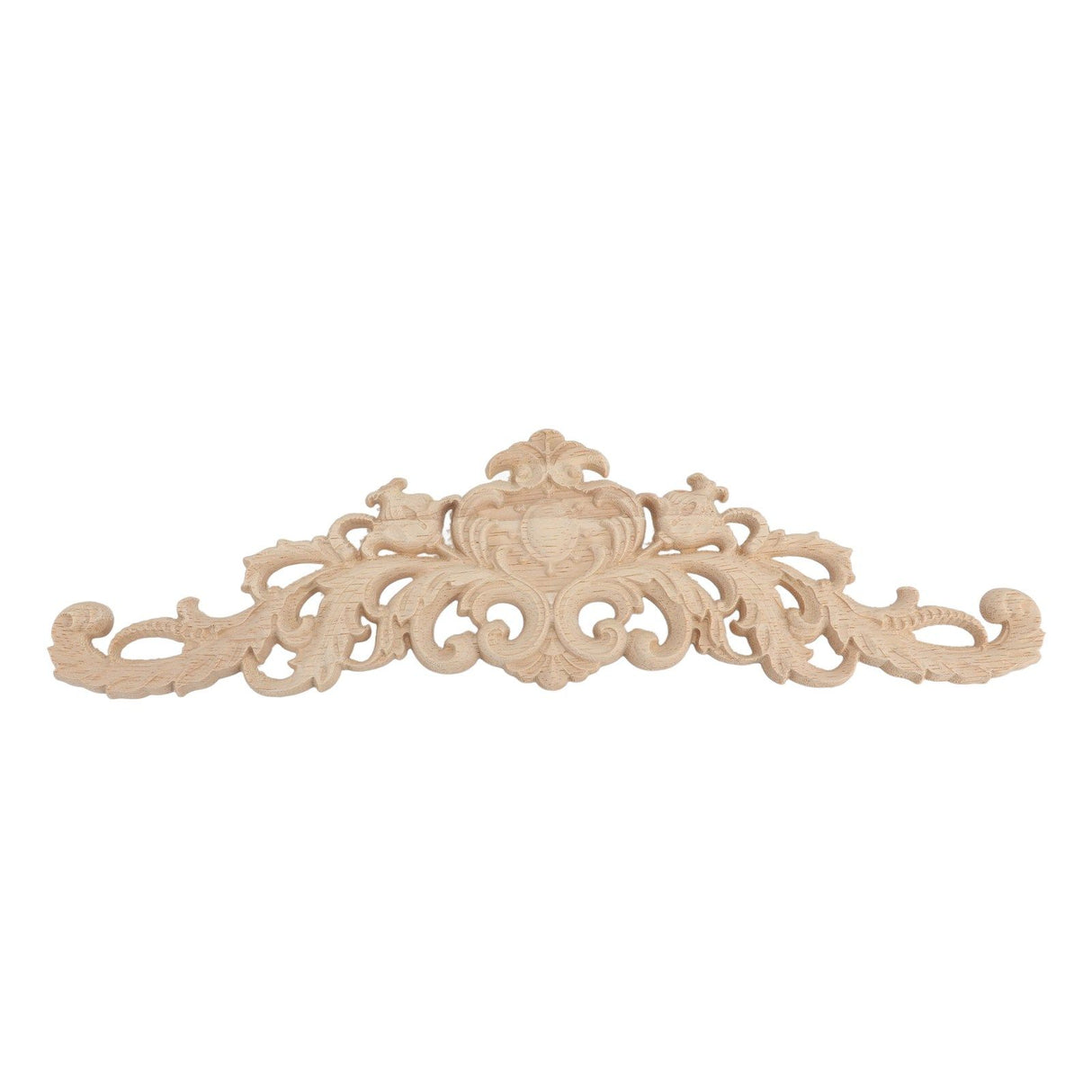 5Pcs Wooden Appliques Onlays Rubber Wood Carved 4 Corner Onlays and 1 Long Onlay for Cabinet Door Bed Wardrobe Furniture