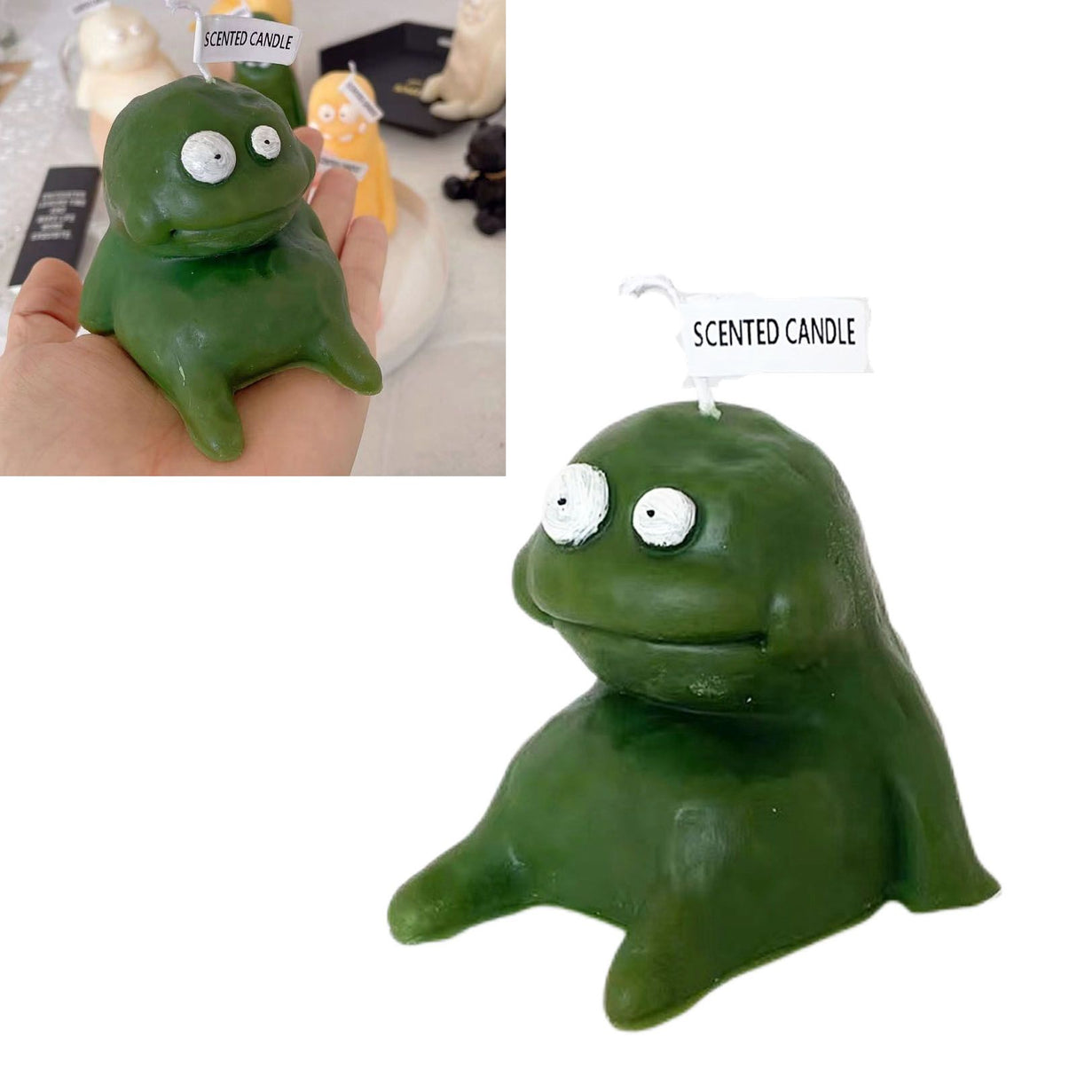 Clay Man Shaped Candle Cartoon Fragrant Candles Funny Ugly Cute Candle Souvenirs Fat Green