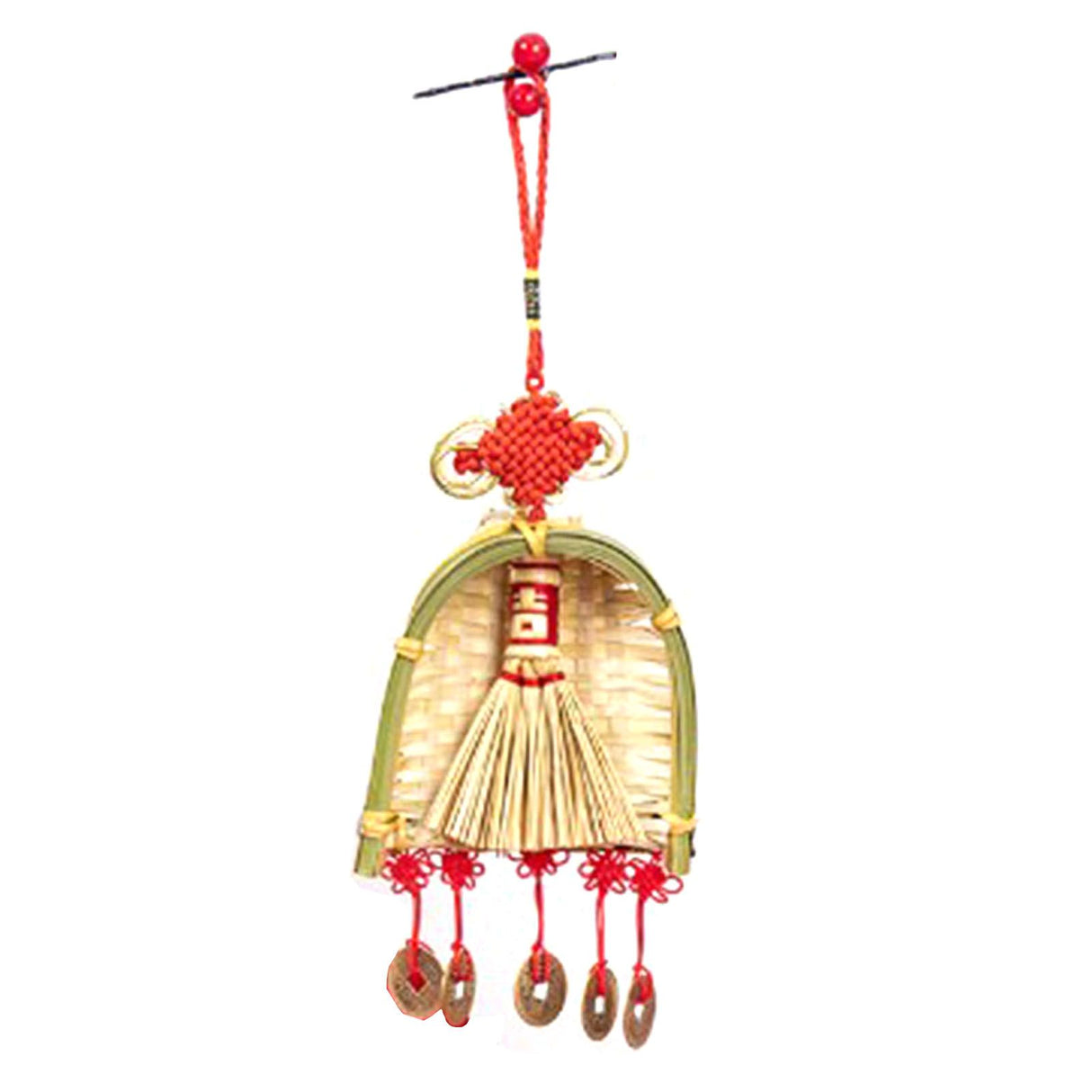 Broom Dustpan Decor Chinese Year Ornament Pendant New Tassel Hanging Decor Mini Fortune Broom Decoration B2