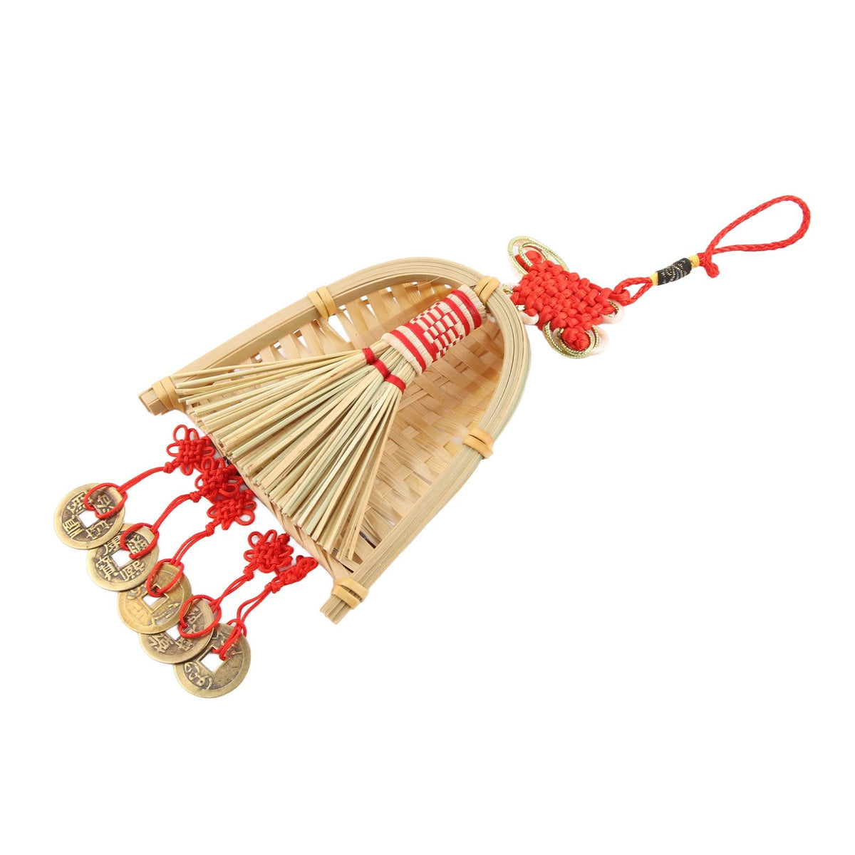 Broom Dustpan Decor Chinese Year Ornament Pendant New Tassel Hanging Decor Mini Fortune Broom Decoration B3