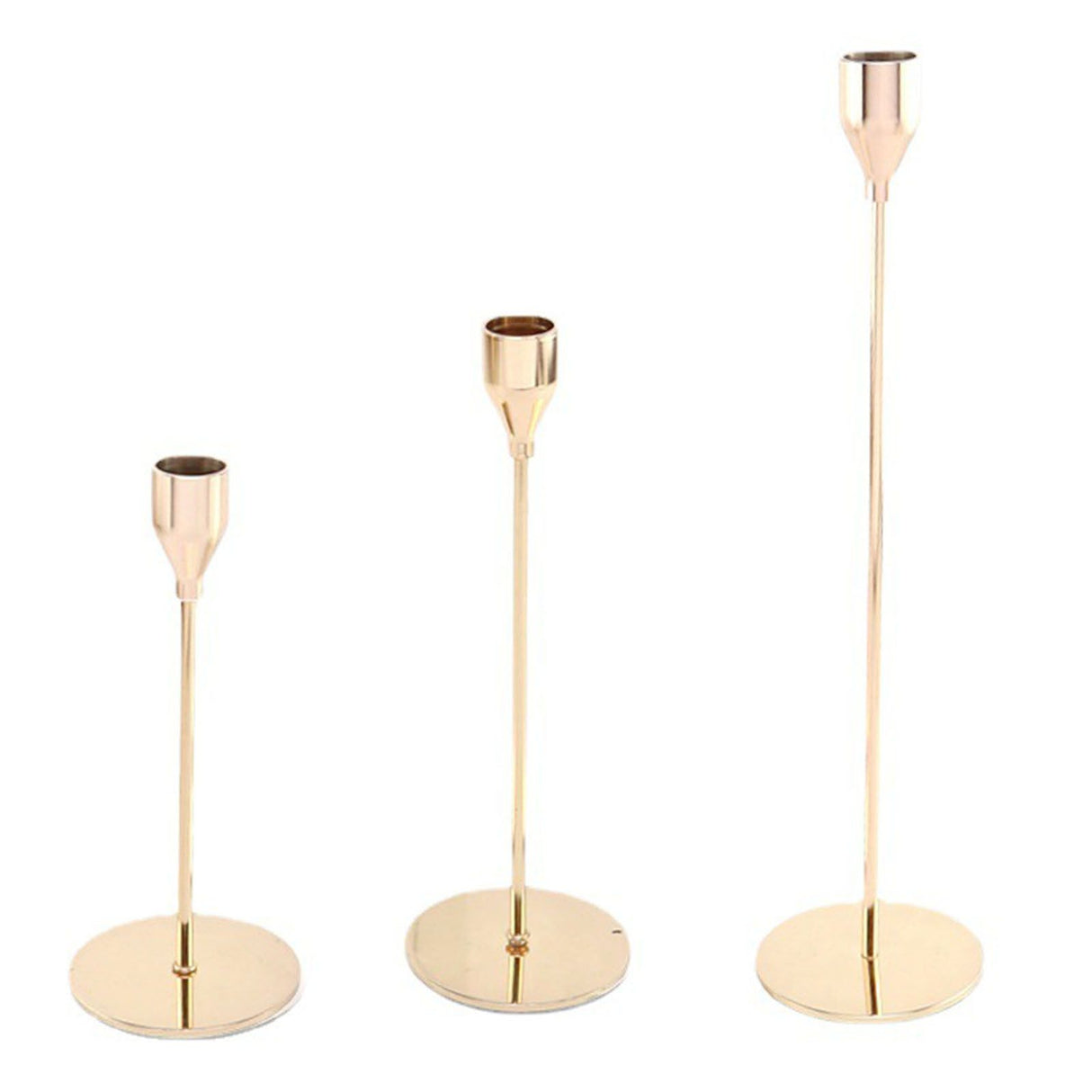 Candle Holders Set of 3 for Taper Candles Decorative Candlestick Metal Stand for Wedding Dinning Party
