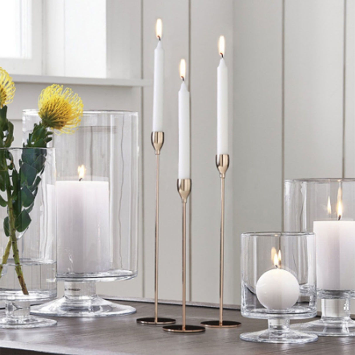 Candle Holders Set of 3 for Taper Candles Decorative Candlestick Metal Stand for Wedding Dinning Party