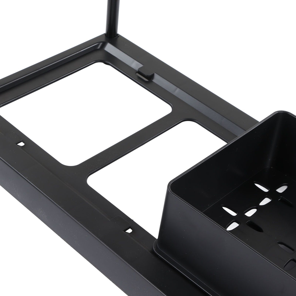 Under Sink Organizer Sliding Pull Out Double Layer Under Sink Countertop Organizer for Bathroom Kitchen Laundry Room Black