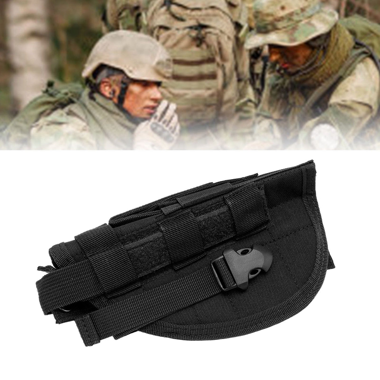 Concealment Holster Nylon Hip Holster with Adjustable Belt for MOLLE for Outdoor Training Camping Black
