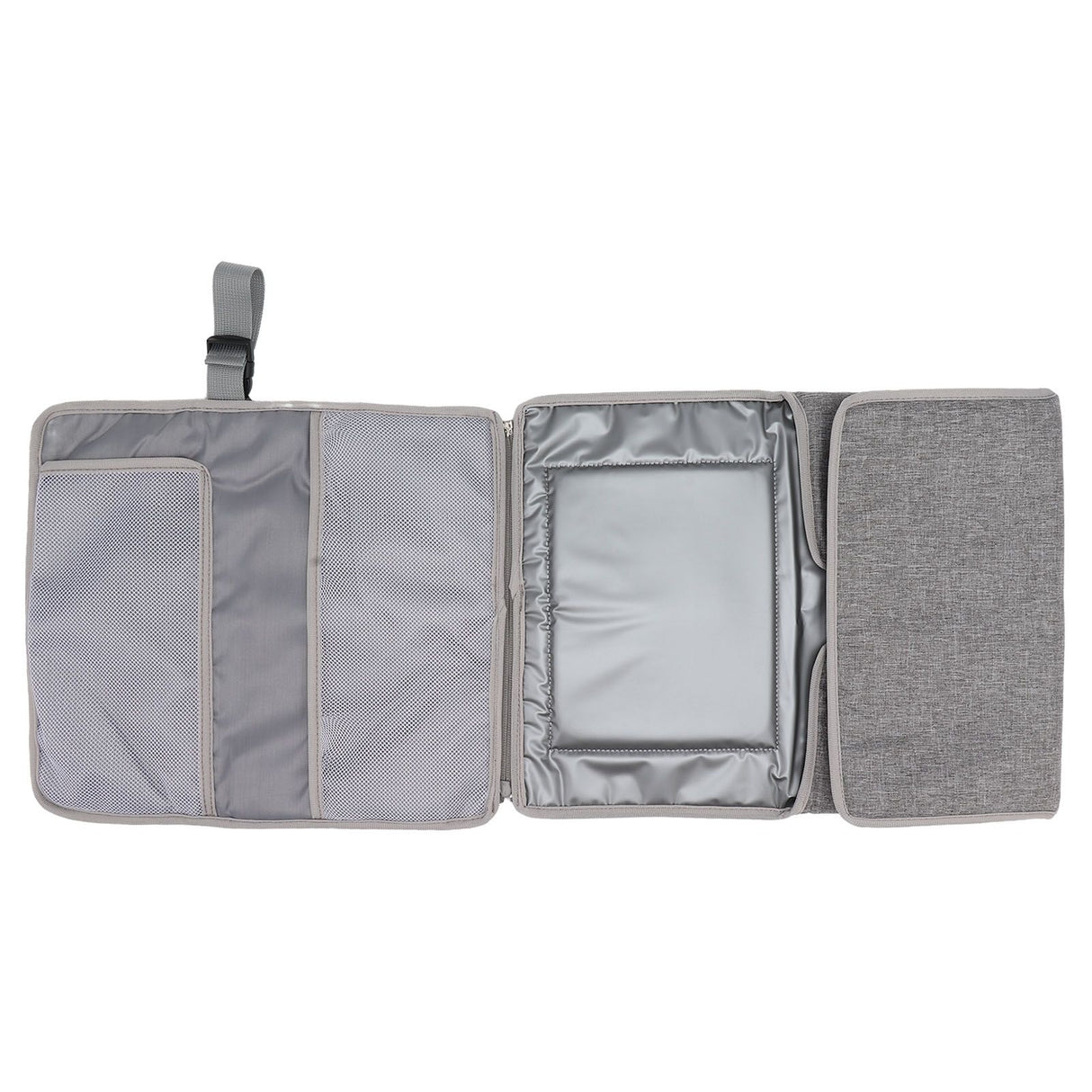 Portable Baby Diaper Changing Mat Foldable Multi Storage Pockets Soft Skin Friendly Oxford Cloth Diaper Changing Pad Gray