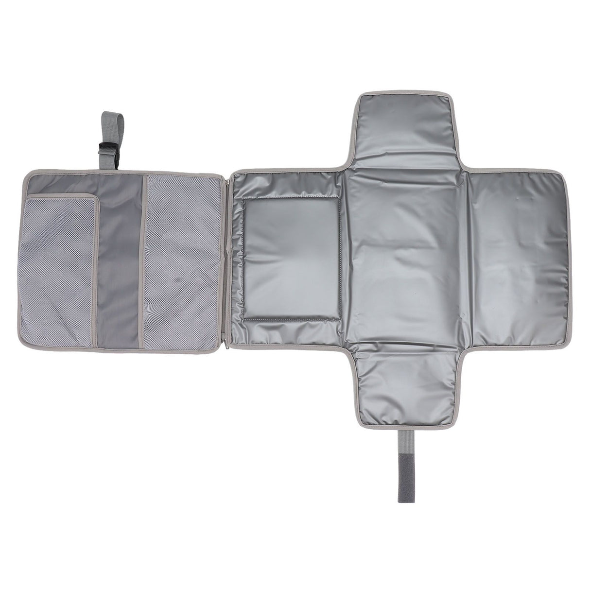 Portable Baby Diaper Changing Mat Foldable Multi Storage Pockets Soft Skin Friendly Oxford Cloth Diaper Changing Pad Gray