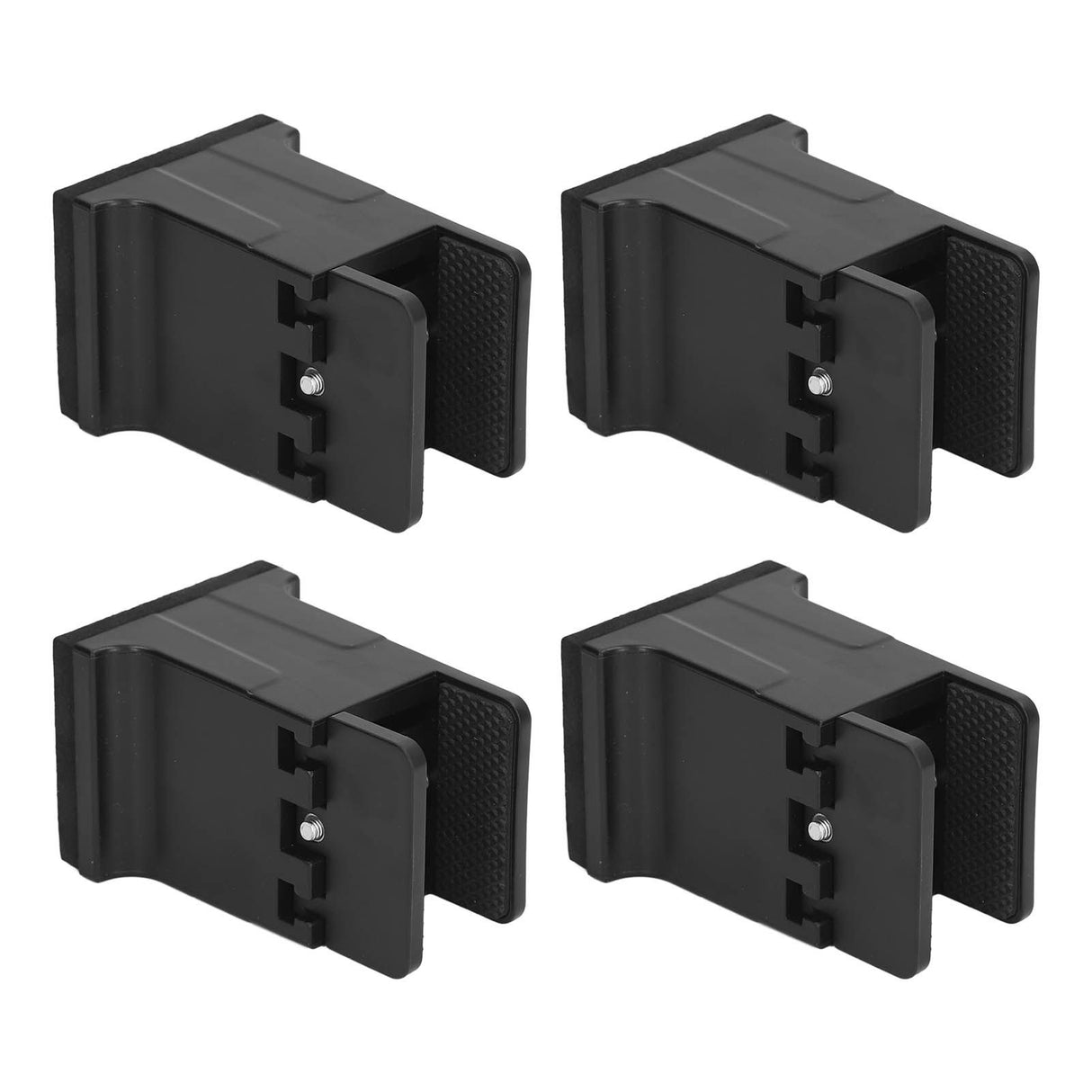 4pcs Adjustable Furniture Risers with Screw Clamp Rubber Bed Couch Risers for Heavy Duty Furniture Black
