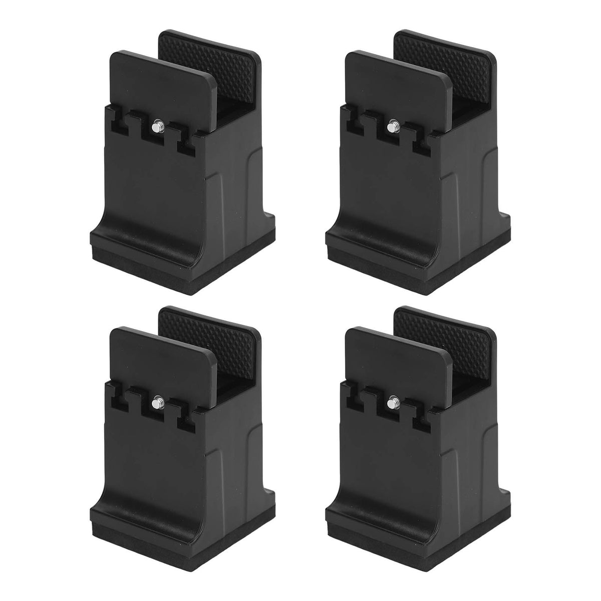 4pcs Adjustable Furniture Risers with Screw Clamp Rubber Bed Couch Risers for Heavy Duty Furniture Black