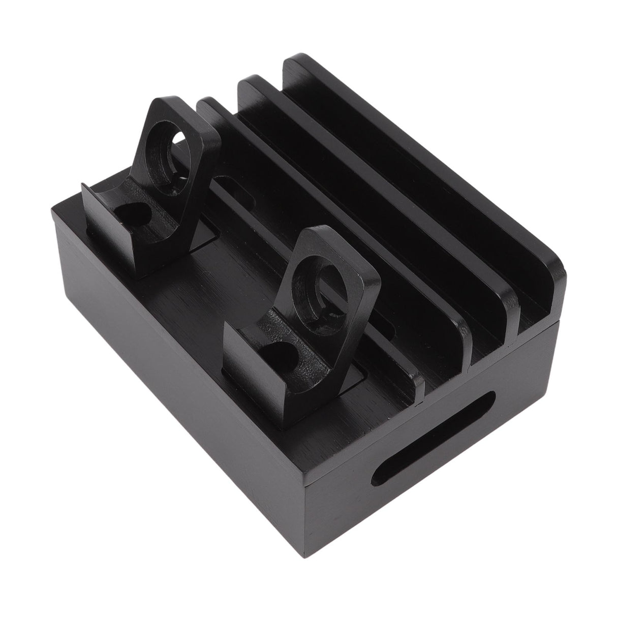 Bamboo Charging Station Multifunction 5 Ports Charging Station Rack for Phones Tablets Watches Electronics Black
