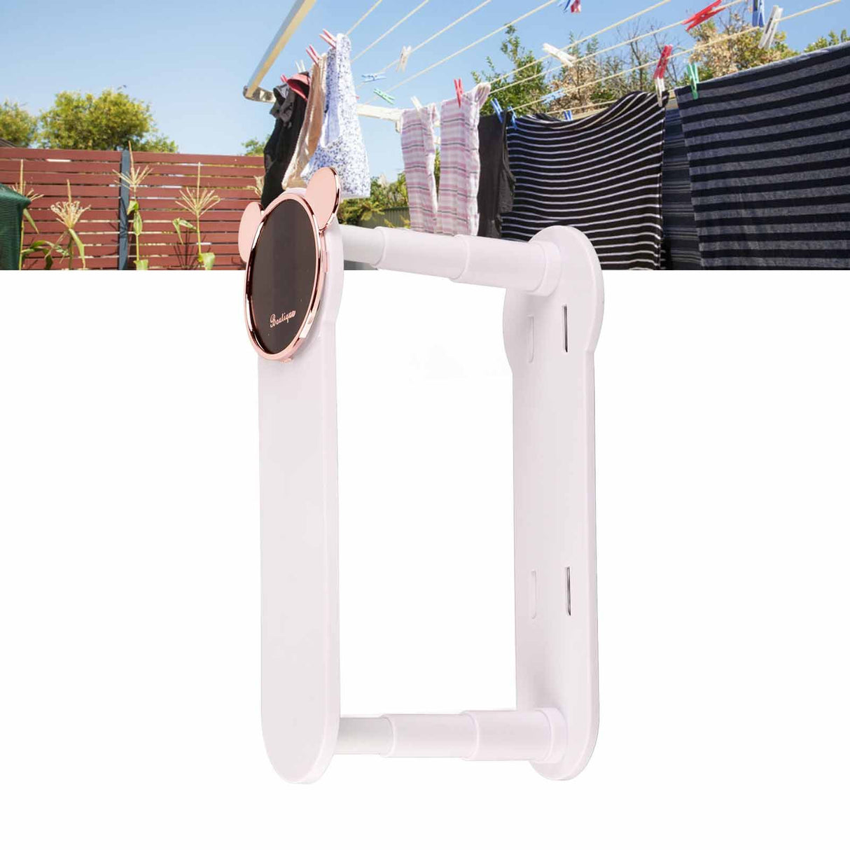 Clothes Hanger Storage Rack Multifunctional Punch Free Hanger Hook Home Balcony Clip Hanger Collector White
