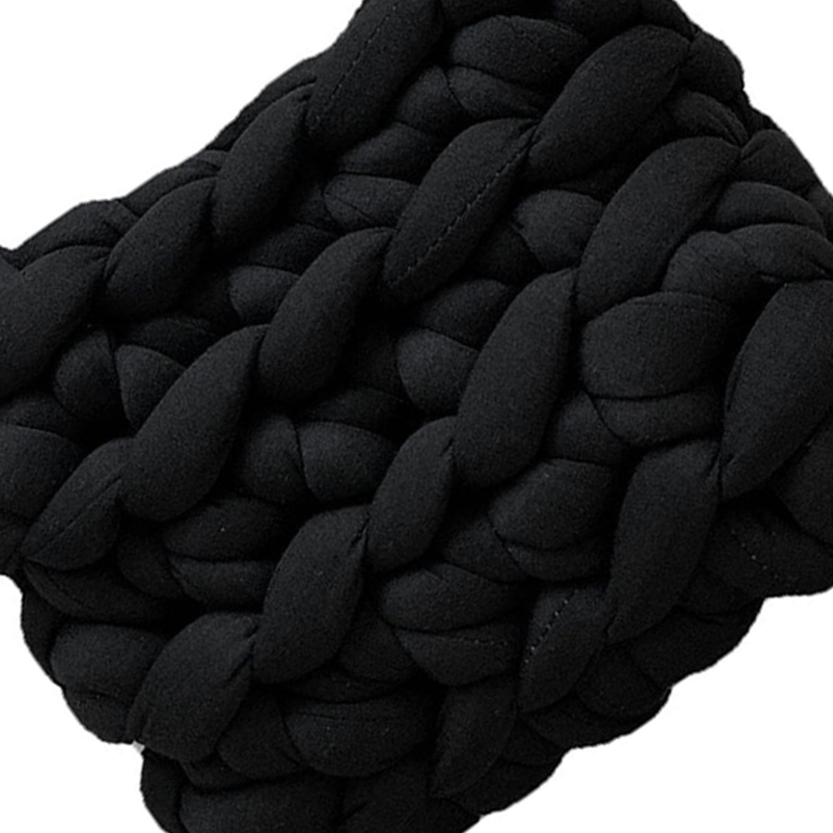 Wool Tote Purse Bag Cute Exquisite Hand Woven Fine Workmanship Wool Shoulder Bag for Daily Life Black