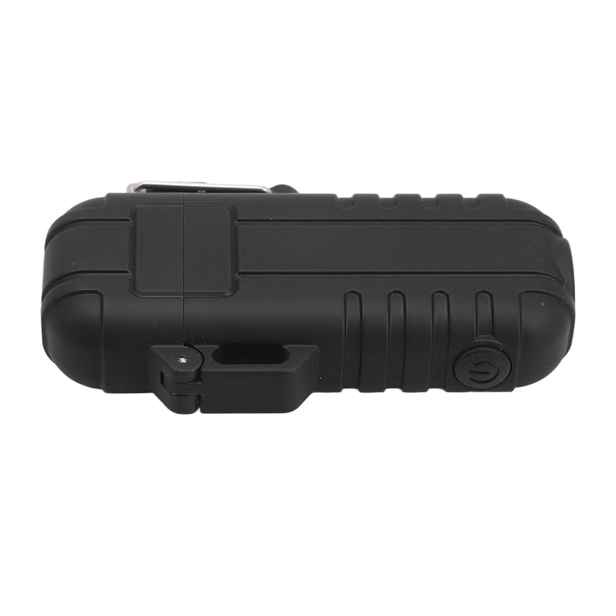 Outdoor Double Arc Electric Lighter Portable Waterproof Flashlight Lighter Charging Pulse Windproof Lighter Black