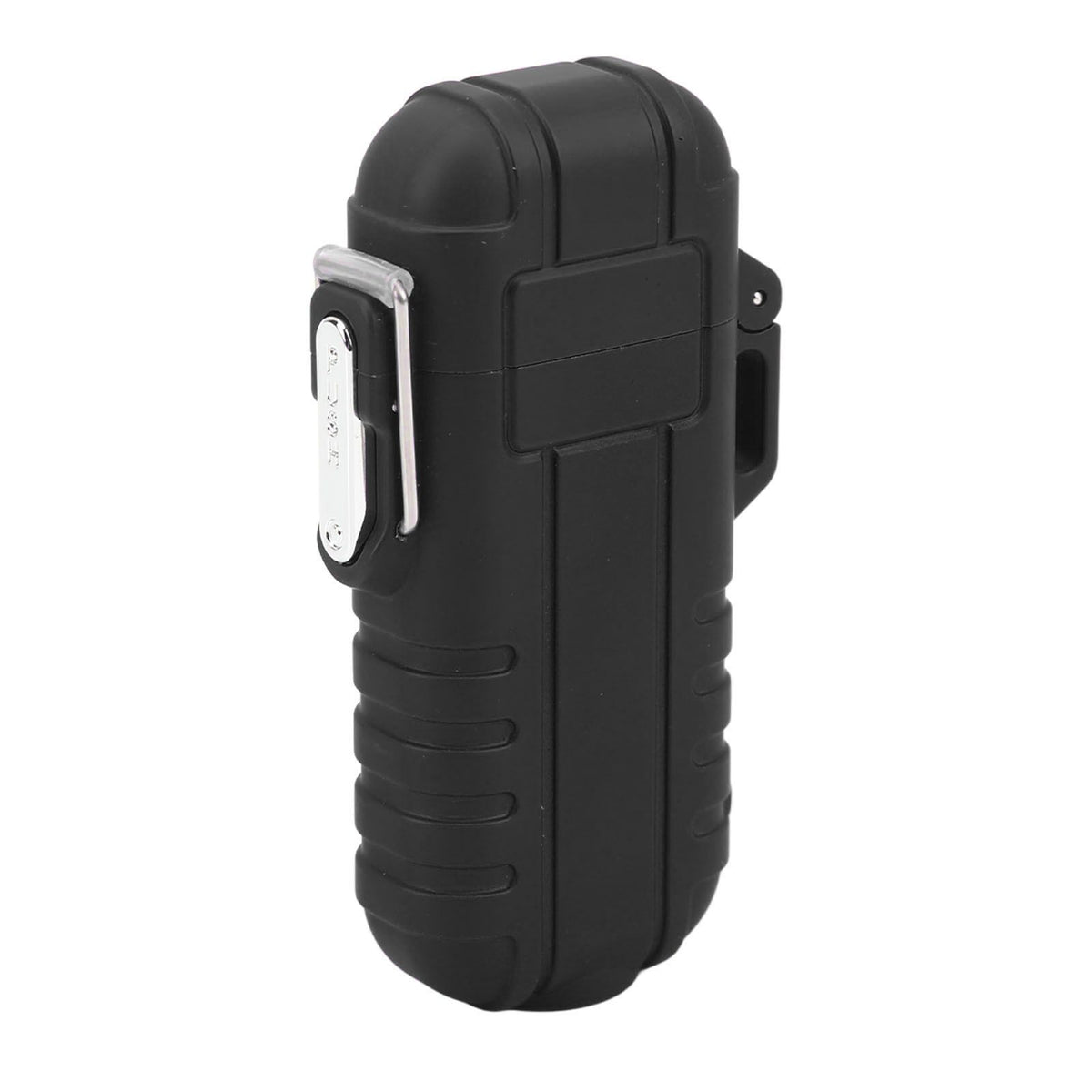 Outdoor Double Arc Electric Lighter Portable Waterproof Flashlight Lighter Charging Pulse Windproof Lighter Black