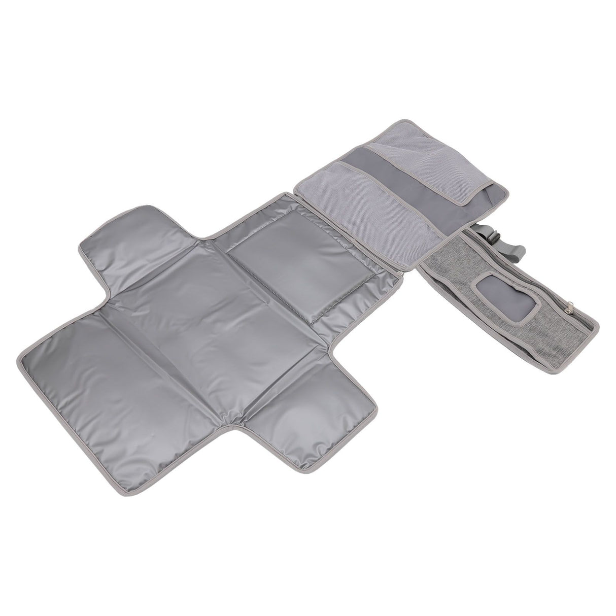 Diaper Pad Baby Changing Mat Mommy Bag with Handle Strap Foldable Detachable Travel Changing Pad Grey