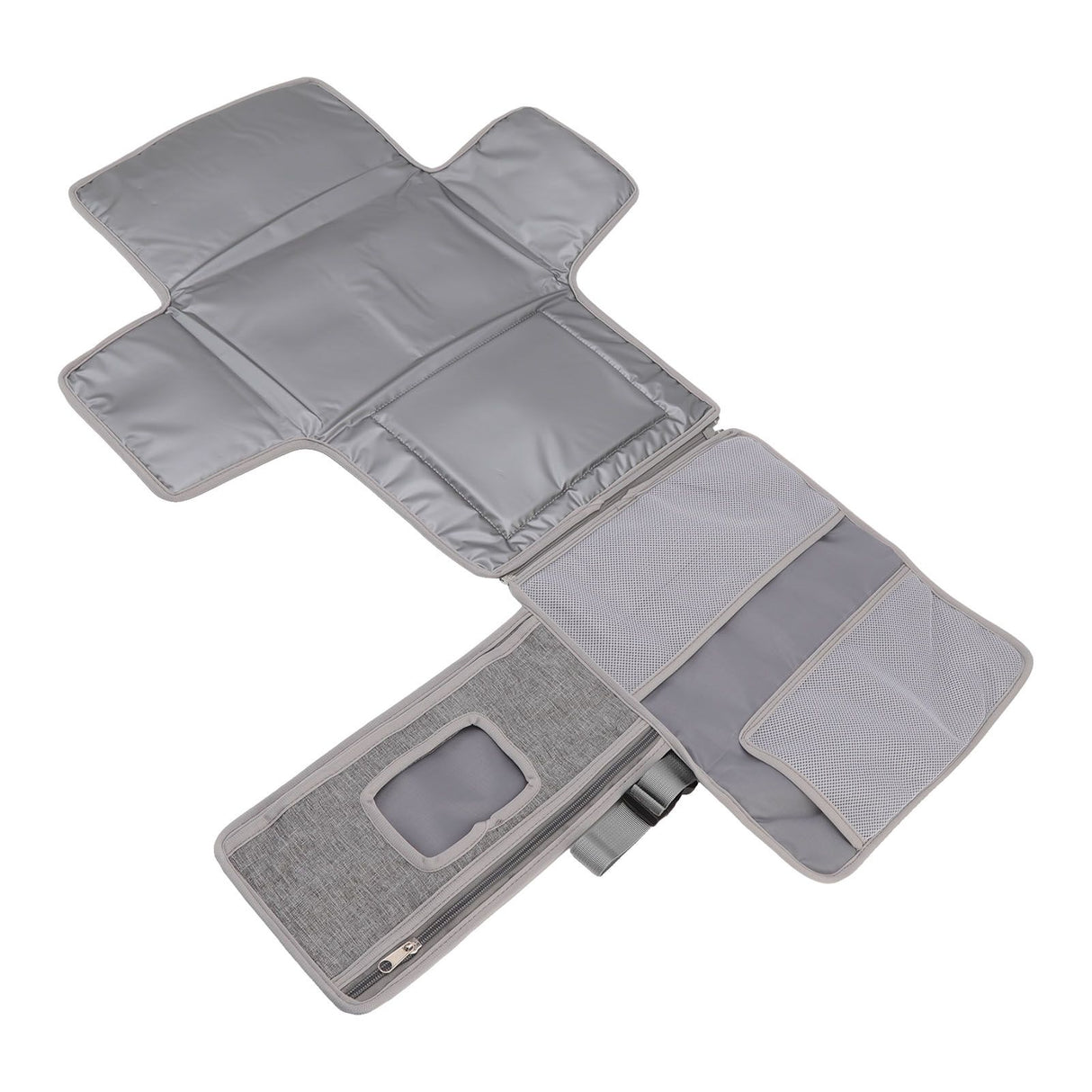 Diaper Pad Baby Changing Mat Mommy Bag with Handle Strap Foldable Detachable Travel Changing Pad Grey