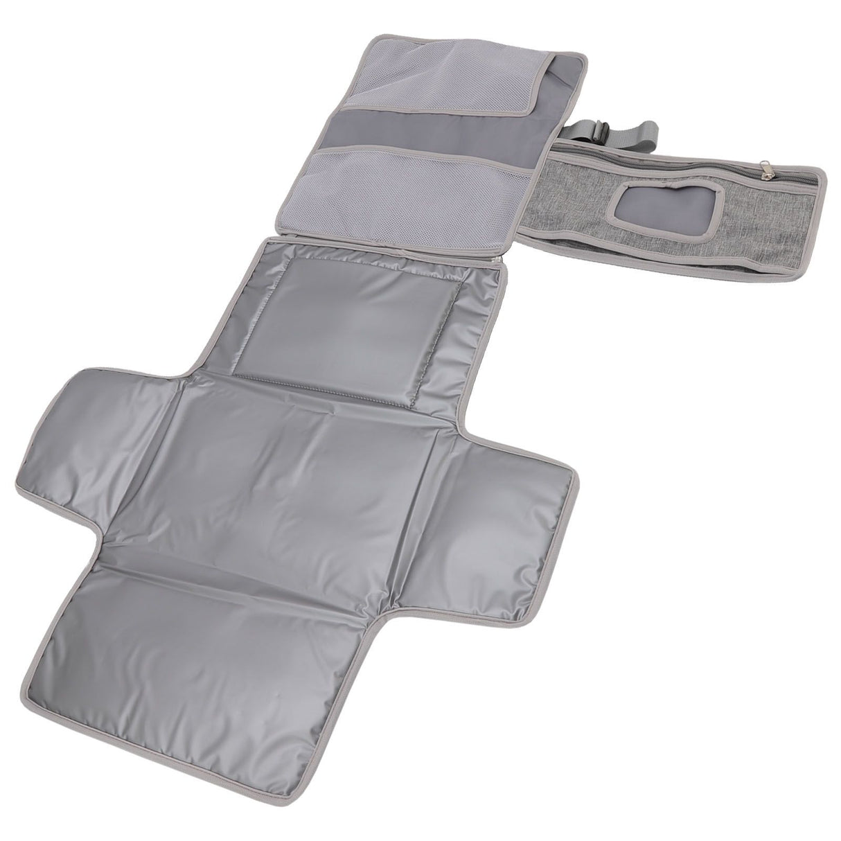 Diaper Pad Baby Changing Mat Mommy Bag with Handle Strap Foldable Detachable Travel Changing Pad Grey