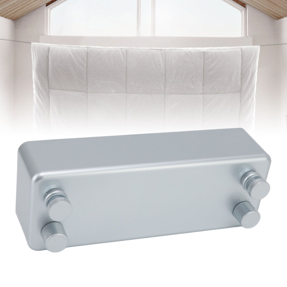 Retractable Clothesline Wall Mounted Heavy Duty Thickened Stainless Steel Double Laundry Line for Balcony Hotel 13.8ft Silver