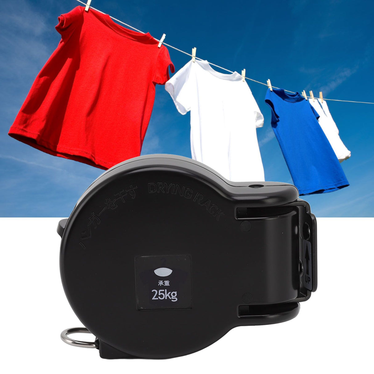 Indoor Retractable Clothesline 4.2m Heavy Duty Wear Resistant Rustproof Indoor Clothes Line for Balcony Black