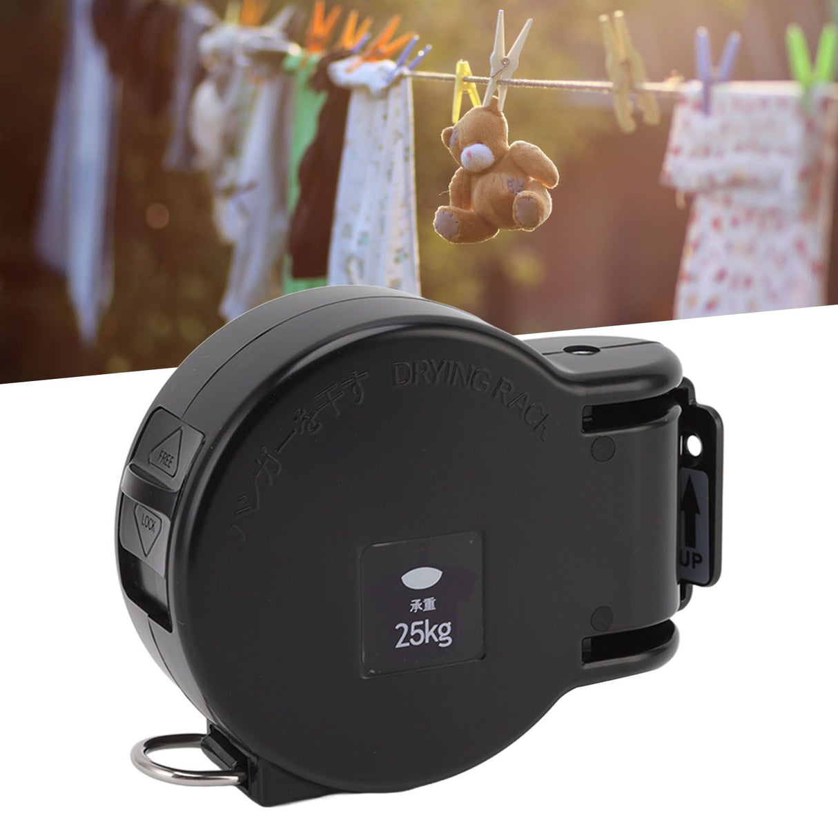Indoor Retractable Clothesline 4.2m Heavy Duty Wear Resistant Rustproof Indoor Clothes Line for Balcony Black