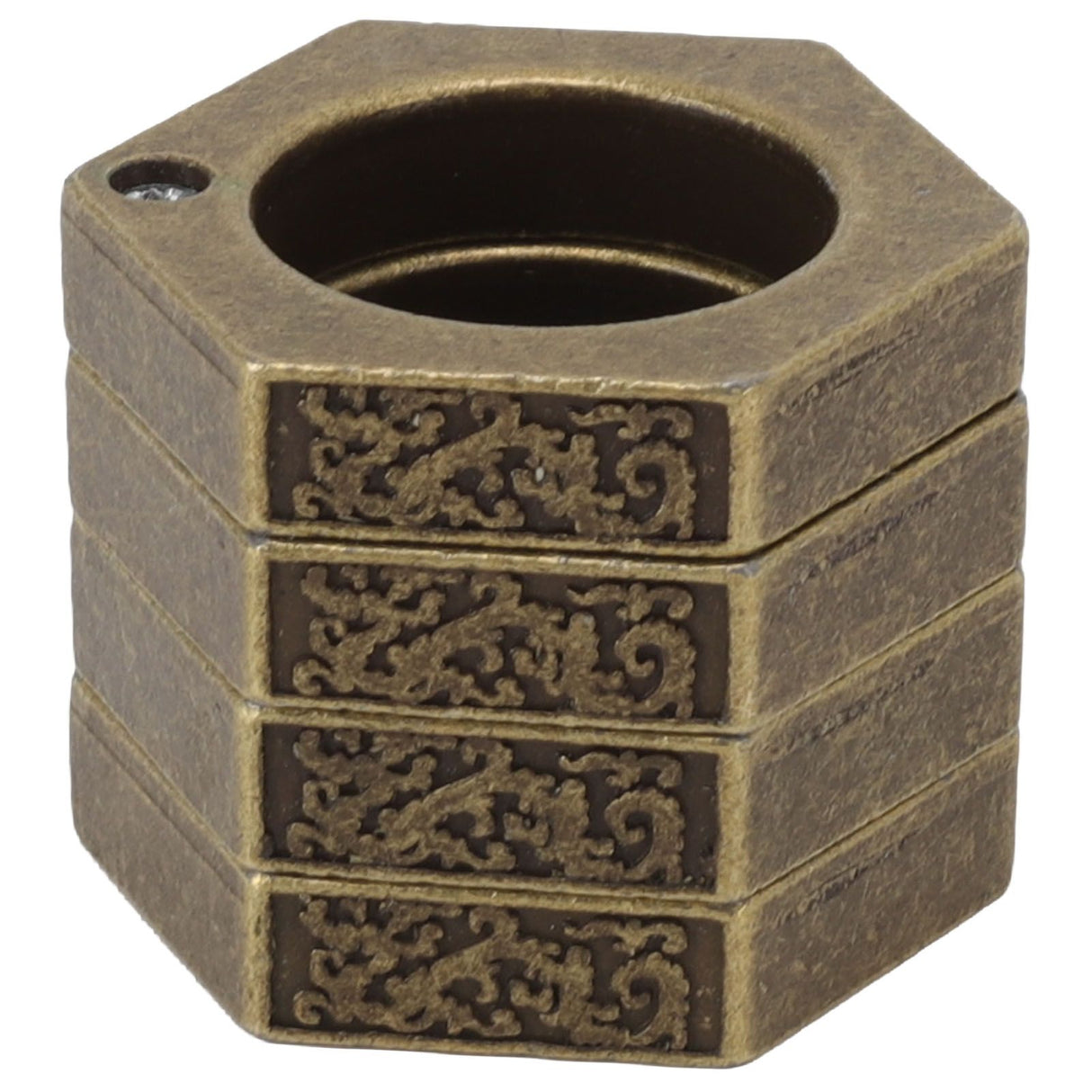 Defense Rings Aluminium Alloy Glossy Hexagonal Window Breaker for Emergency Defense Supplies Bronze