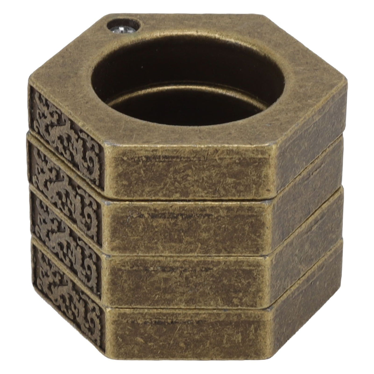 Defense Rings Aluminium Alloy Glossy Hexagonal Window Breaker for Emergency Defense Supplies Bronze