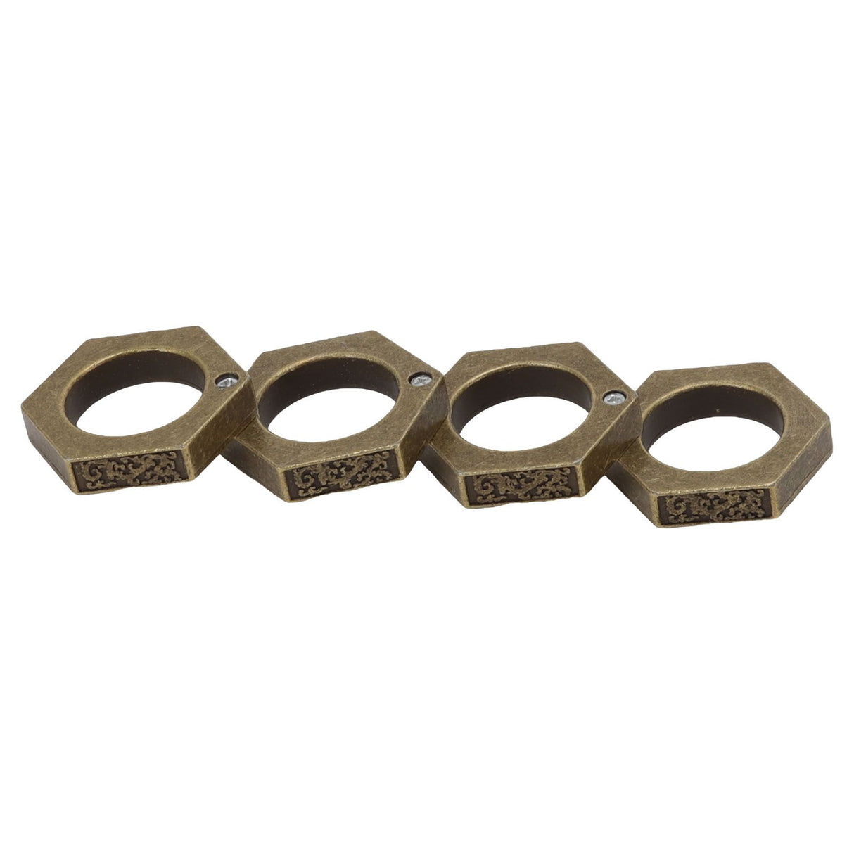Defense Rings Aluminium Alloy Glossy Hexagonal Window Breaker for Emergency Defense Supplies Bronze